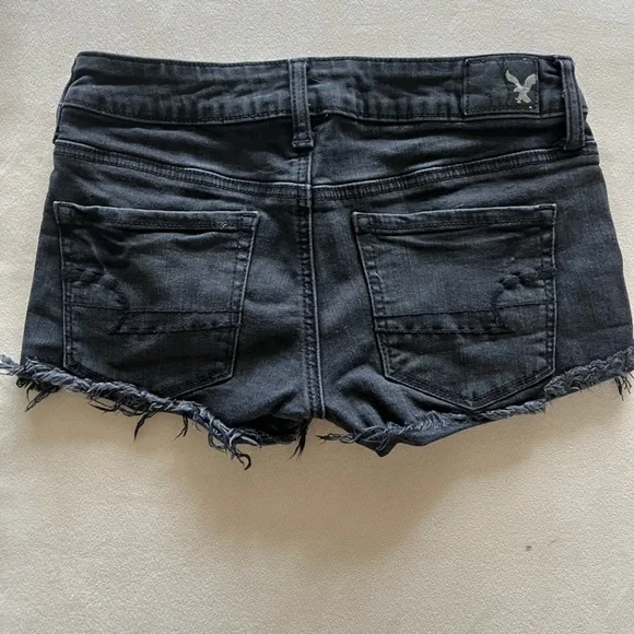AEO American Eagle black jean shorts (4) - Picture 4 of 4
